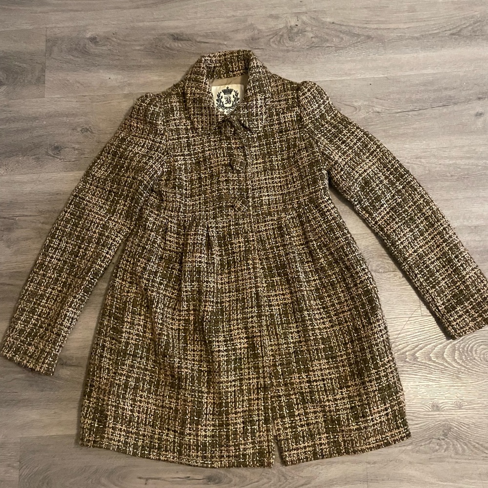 Y2k BB Dakota Brown Tweed Coat